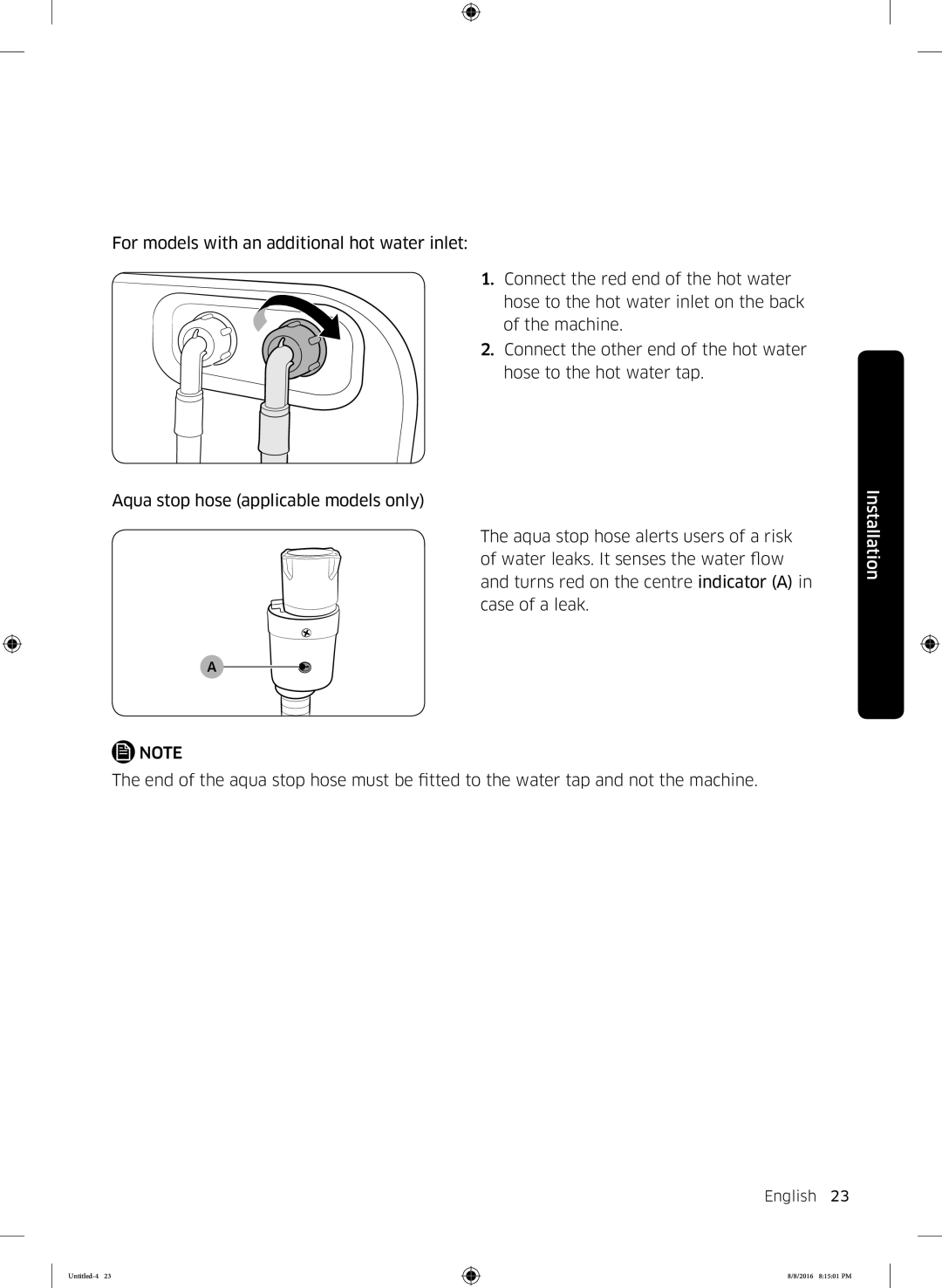 Samsung WW60J3283LW1EE manual English 23  